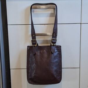 Vintage Penny Made In Italy Genuine Leather Chic Satchel Shoulder Bag Y2K Brown
